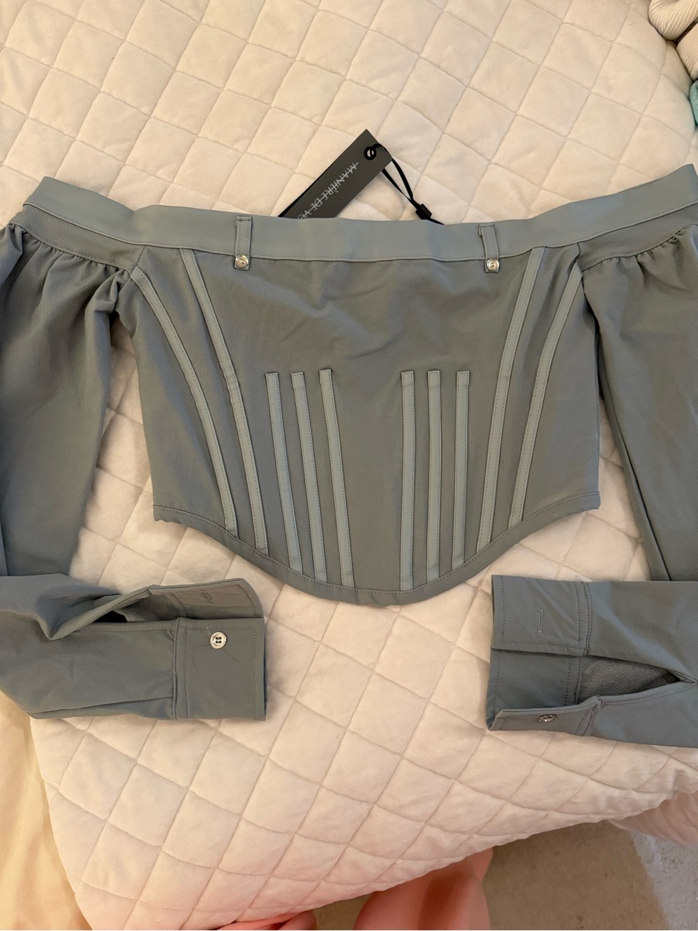 NWT MANIER DE VOIR Off-Shoulder Corset Top - Picture 4 of 7